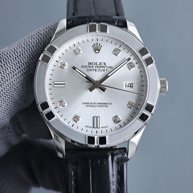 ROLEX Best Edition with 9015 Movement White Italian Cowhide Watch Strap 40mm Watch